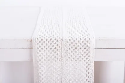 ΔΑΝΤΕΛΑ ΒΑΜΒΑΚΕΡΗ 23CM “ΓΕΩΜΕΤΡΙΚΟ”  Λευκό Beauty Home
