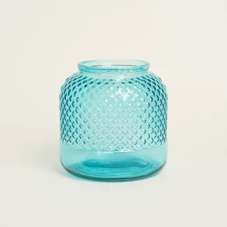ΒΑΖΟ ΑΝΑΓΛΥΦΟ 19 x 19 cm  Τυρκουάζ Beauty Home