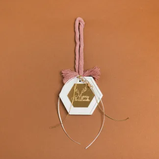 ΚΡΕΜΑΣΤΟ ΠΟΛΥΓΩΝΟ ΚΕΡΑΜΙΚΟ ΜΕ PLEXI MERRY CHRISTMAS ΣΑΠΙΟ ΜΗΛΟ   Beauty Home