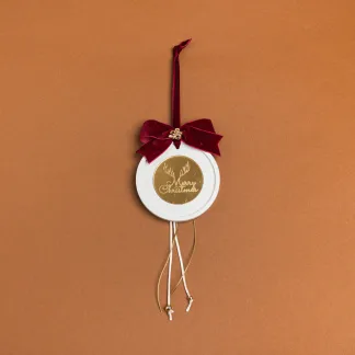 ΚΡΕΜΑΣΤΟ ΣΤΡΟΓΓΥΛΟ ΚΕΡΑΜΙΚΟ ME PLEXI MERRY CHRISTMAS ΜΠΟΡΝΤΩ   Beauty Home