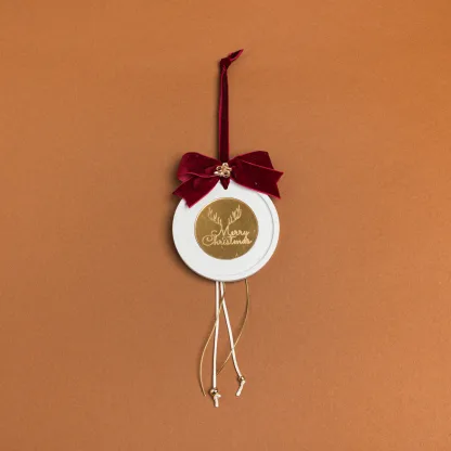 ΚΡΕΜΑΣΤΟ ΣΤΡΟΓΓΥΛΟ ΚΕΡΑΜΙΚΟ ME PLEXI MERRY CHRISTMAS ΜΠΟΡΝΤΩ   Beauty Home