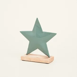 ΜΕΛΛΙΚΟ ΑΣΤΕΡΙ ΜΕ ΒΑΣΗ 15 x 16 CM ΧΑΚΙ   Beauty Home