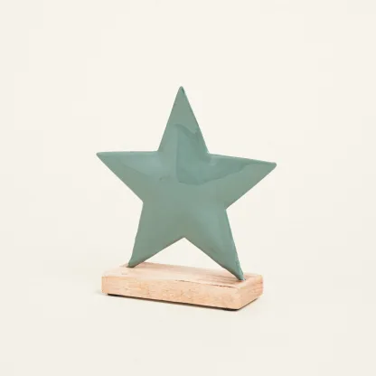 ΜΕΛΛΙΚΟ ΑΣΤΕΡΙ ΜΕ ΒΑΣΗ 15 x 16 CM ΧΑΚΙ   Beauty Home