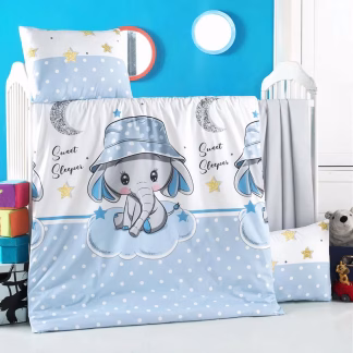 Σετ Σεντόνια Βρεφικά Art 5617 100x150 Γαλάζιο