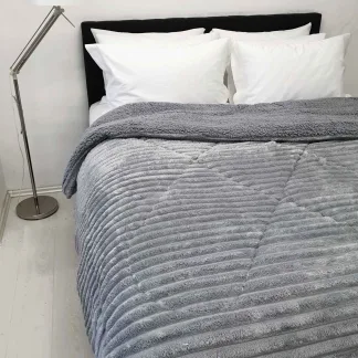 Κουβερτοπάπλωμα Le Blanc Flannel Comfort Υπέρδιπλο 220Χ240 700gsm WIDE CUT Light Grey