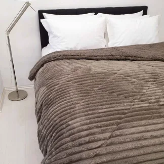 Κουβερτοπάπλωμα Le Blanc Flannel Comfort Υπέρδιπλο 220Χ240 700gsm WIDE CUT Moka