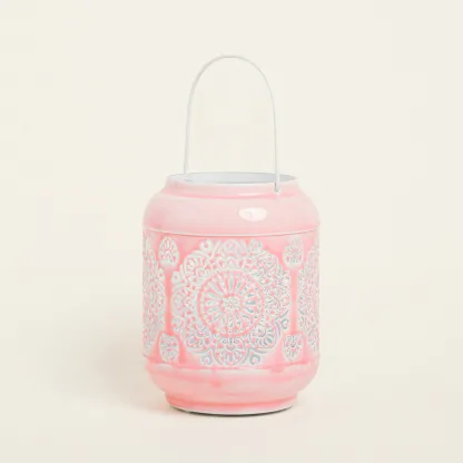ΦΑΝΑΡΙ ΜΕΤΑΛΙΚΟ ΡΟΖ 15 x 20 cm   Beauty Home