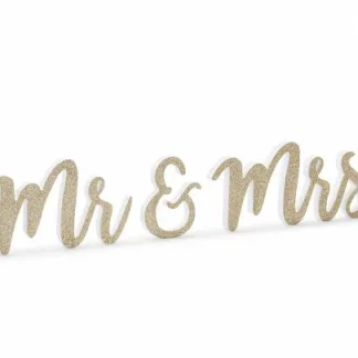 ΞΥΛΙΝΟ ΔΙΑΚΟΣΜΗΤΙΚΟ ΧΡΥΣΟ MR & MRS   Beauty Home
