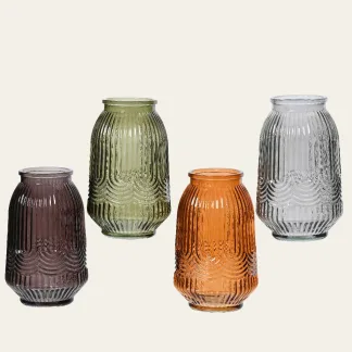 ΒΑΖΟ ΓΥΑΛΙΝΟ 12 x 20 CM  Λαδί Beauty Home