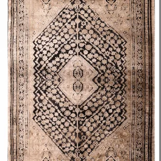 Tzikas Carpets KARMA 070X530 ΣΕΤ HEATSET ΤΟΥΡΚΙ ΜΑΥΡΟ-ΧΡΥΣΟ
