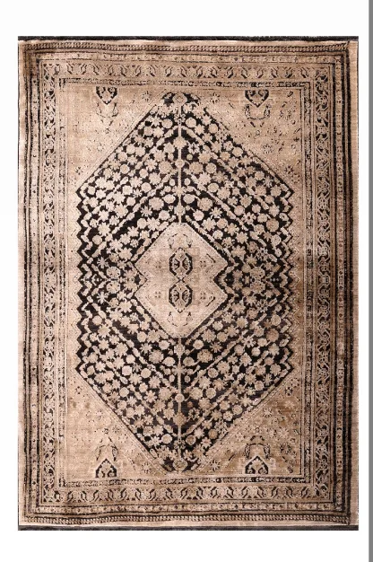 Tzikas Carpets KARMA 070X530 ΣΕΤ HEATSET ΤΟΥΡΚΙ ΜΑΥΡΟ-ΧΡΥΣΟ