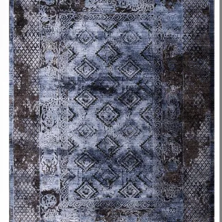 Tzikas Carpets KARMA 070X530 ΣΕΤ HEATSET ΤΟΥΡΚΙ ΜΠΛΕ-ΜΑΥΡΟ