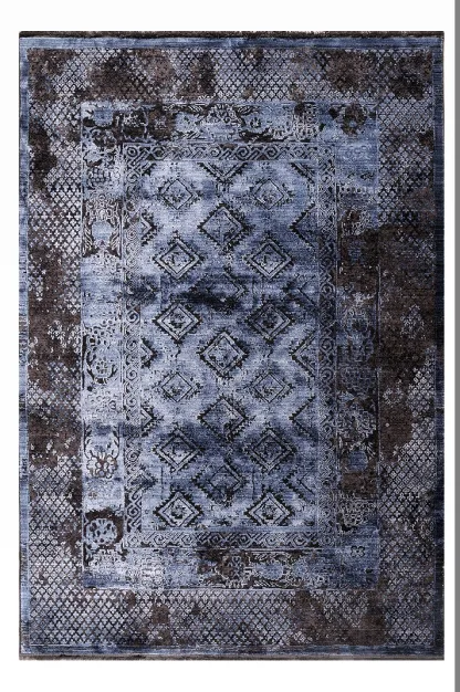 Tzikas Carpets KARMA 070X530 ΣΕΤ HEATSET ΤΟΥΡΚΙ ΜΠΛΕ-ΜΑΥΡΟ