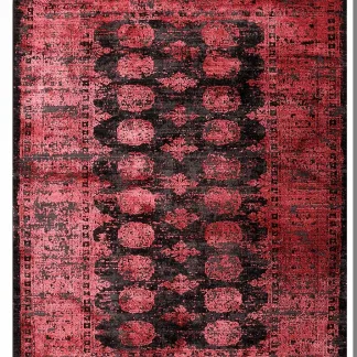 Tzikas Carpets KARMA 070X530 ΣΕΤ HEATSET ΤΟΥΡΚΙ ΚΟΚΚΙΝΟ-ΜΑΥΡΟ