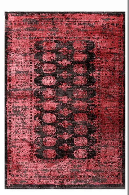 Tzikas Carpets KARMA 070X530 ΣΕΤ HEATSET ΤΟΥΡΚΙ ΚΟΚΚΙΝΟ-ΜΑΥΡΟ