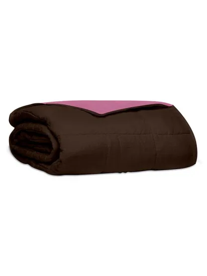 Sunshine Κουβερλί percale μονόχρωμο Brown/Pink Υπέρδιπλο (220x240)