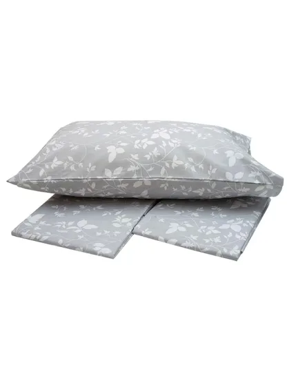 Sunshine Σετ Σεντόνια Menta Εμπριμέ 040 Grey Υπέρδιπλο (220x250)
