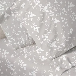Sunshine Σετ Σεντόνια Menta Εμπριμέ 040 Grey Υπέρδιπλο (220x250)