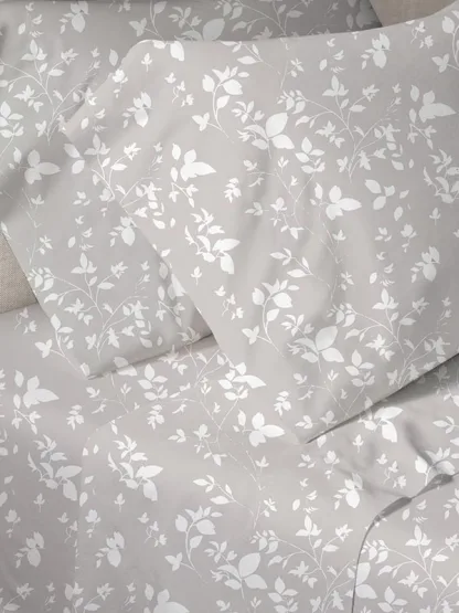 Sunshine Σετ Σεντόνια Menta Εμπριμέ 040 Grey Υπέρδιπλο (220x250)