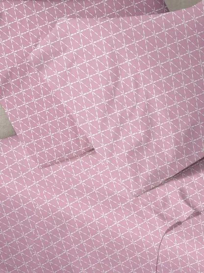 Sunshine Σετ Σεντόνια Menta Εμπριμέ 940 Pink Υπέρδιπλο (220x250)