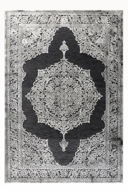 Tzikas Carpets HARMONY 067X500 ΣΕΤ.CHENILLE Ρ.Ρ. ΤΟΥΡΚΙΑΣ ΜΑΥΡΟ-ΑΣΗΜΙ