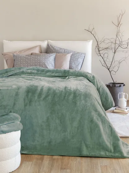 Palamaiki Κουβέρτα Βελουτέ 160x220 DREAM VELOUR/3 OLIVE
