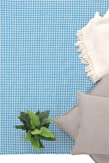 Χαλι Urban Cotton Kilim Houndstooth Caribbean Sea Royal Carpet 130x190cm