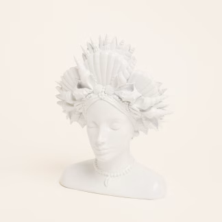 Beauty Home Βάζο Προτομή με Φρούτα Λευκο17.3 x 11,7 x 23 cm