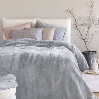 Palamaiki Κουβέρτα Βελουτέ 160x220 DREAM VELOUR/3 ASH