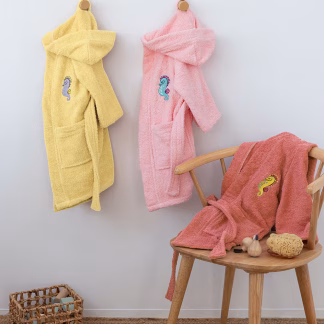 Palamaiki Μπουρνούζι με Κουκούλα Kids Bath TAMI YELLOW 10-12