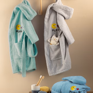 Palamaiki Μπουρνούζι με Κουκούλα Kids Bath PAC GREY 6-8
