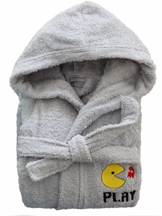 Μπουρνούζι Με Κουκούλα Kids Bath Pac Γκρι 12-14 Μπουρνούζι Με Κουκούλα Kids Bath Pac Γκρι 12-14