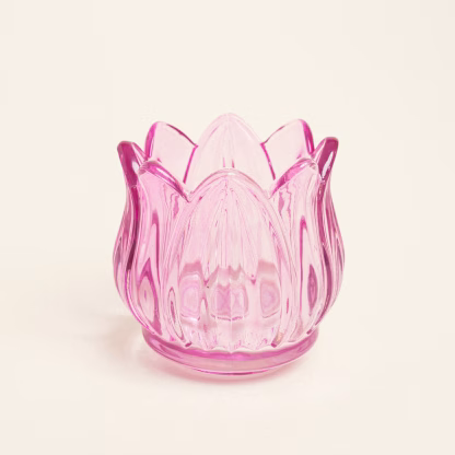 Beauty Home Κηροπήγιο λουλούδι 6,5 x 7,3 cm  Λιλά