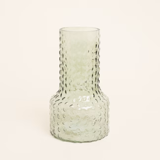 Beauty Home Βάζο Ανάγλυφο 13.8 x 24 cm  ΣΚΟΥΡΟ ΠΡΑΣΙΝΟ