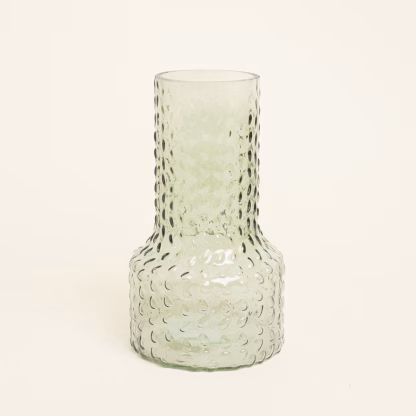 Beauty Home Βάζο Ανάγλυφο 13.8 x 24 cm  ΣΚΟΥΡΟ ΠΡΑΣΙΝΟ