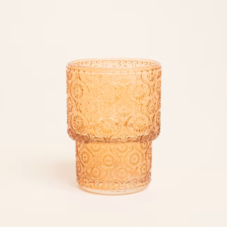 Beauty Home Κηροπήγιο Γυάλινο 7 x 9,2 cm  Πορτοκαλί
