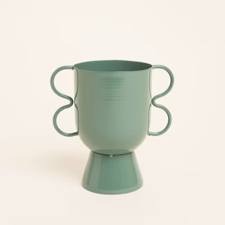 Beauty Home Βάζο Μεταλλικό  15 cm x 10 cm x 16 cm  ΠΡΑΣΙΝΟ ΕΥΚΑΛΥΠΤΟΥ