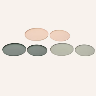 Beauty Home Μεταλλικοί Στρογγυλοί Δίσκοι ΣΕΤ 2 ΤΜΧ, 30cm, 25cm  ΠΡΑΣΙΝΟ ΕΥΚΑΛΥΠΤΟΥ