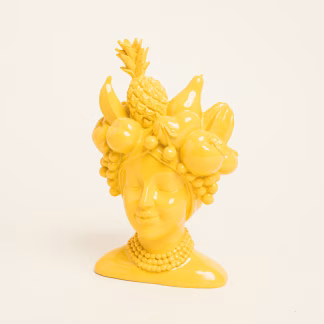 Beauty Home Βάζο Προτομή με Φρούτα Κιίτρινο 15 x 13 x 23 cm