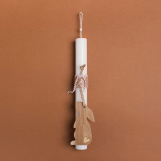 Beauty Home ΛΑΜΠΑΔΑ 25cm ΞΥΛΙΝΟΣ ΛΑΓΟΣ ΡΟΖ