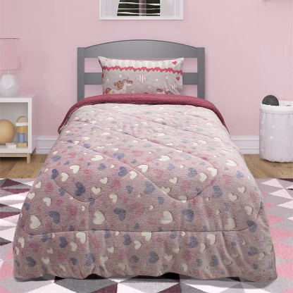 LINO ΚΟΥΒΕΡΤΟΠΑΠΛΩΜΑ ΦΩΣΦΟΡΙΖΕ HERZ PINK 160X220