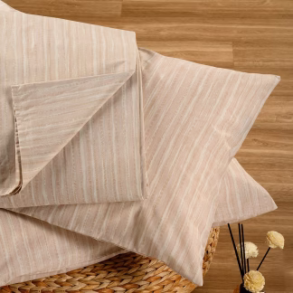 Melinen Home Σεντονι (Σετ 2 Τεμ.) 100Χ200+32 Nika Ecru/Beige Casual Line Mini 50X70cm