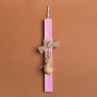 Beauty Home ΛΑΜΠΑΔΑ ΡΟΖ 33cm ΞΥΛΙΝΟΣ ΛΑΓΟΣ ΜΠΑΛΑ ΣΕ ΣΥΣΚΕΥΑΣΙΑ ΔΩΡΟΥ
