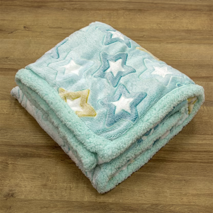 LINO ΚΟΥΒΕΡΤΑ FLEECE SHERPA ΦΩΣΦΟΡΙΖΕ STER MINT 110X150