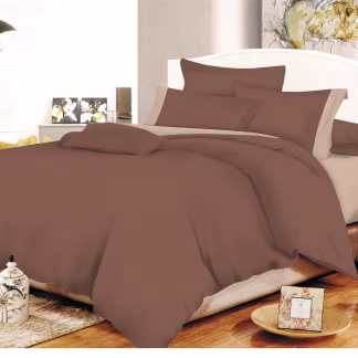 Σετ Σεντόνια ΚΟΜΒΟΣ Cotton Line Brown - Beige Μονόχρωμα με Φάσα Μονά 160x240