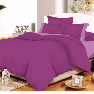 Σετ Σεντόνια ΚΟΜΒΟΣ Cotton Line Mauve - Lilac Μονόχρωμα με Φάσα Υπέρδιπλα 220x240