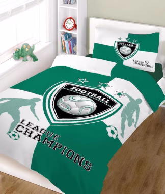 Σετ σεντόνια champions GREEN WHITE μονά 160x240 Σετ σεντόνια champions GREEN WHITE μονά 160x240