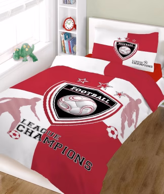 Σετ σεντόνια champions RED WHITE μονά 160x240 Σετ σεντόνια champions RED WHITE μονά 160x240