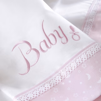 Rythmos Baby Ροζ - Koybeρτα Πικε Με Κεντημα 120X150