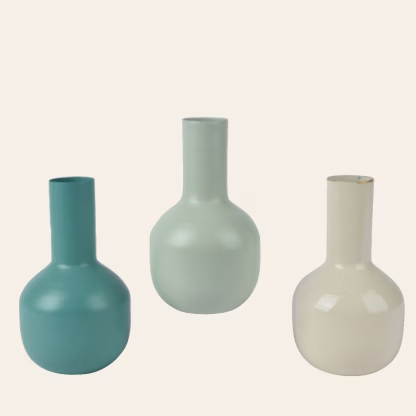 Beauty Home Βάζο Μεταλλικό 10 x 19 cm  Βεραμάν